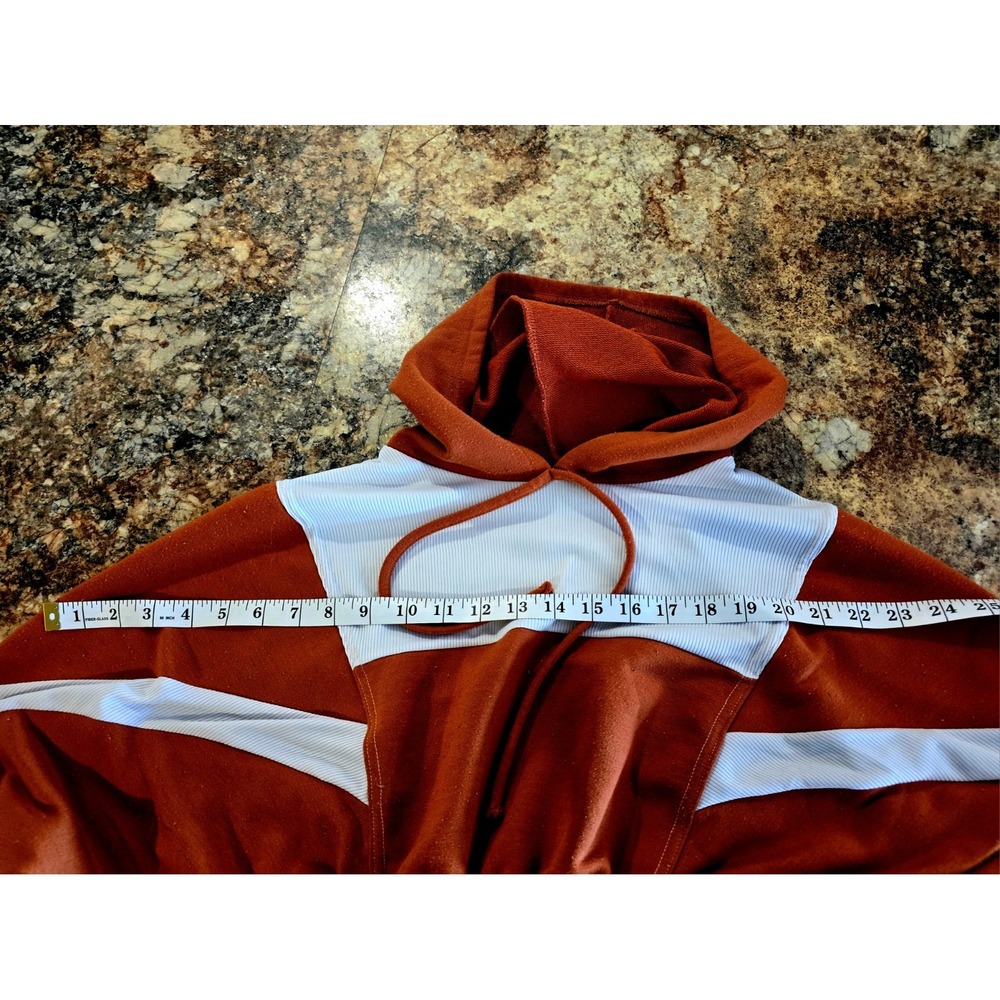 RARE Y2K Retro Pullover BOOHOO. White Striped Long Sleeved Hoodie - Size Small